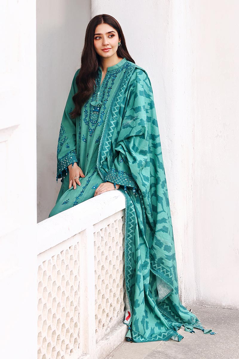 FLEUR WHISPER-3PC KHADDAR EMBROIDERED SUIT