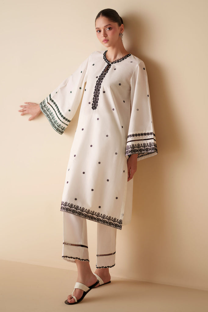 LUNAR IVORY EMBROIDERED CAMBRIC SHIRT