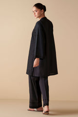 ETERNAL BLACK EMBROIDERED CAMBRIC SHIRT