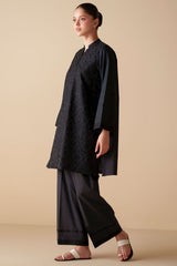 ETERNAL BLACK EMBROIDERED CAMBRIC SHIRT