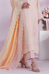 CORAL DREAM-3PC (SHIRT, TROUSER & DUPATTA)