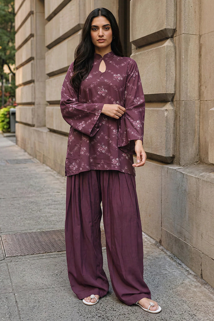 BERRY GARDEN-2PC LINEN PRINTED SUIT