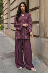BERRY GARDEN-2PC LINEN PRINTED SUIT