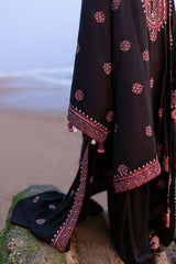 RAVEN FOLK-3PC SATIN EMBROIDERED SUIT