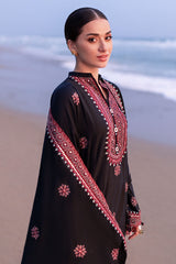 RAVEN FOLK-3PC SATIN EMBROIDERED SUIT