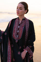 RAVEN FOLK-3PC SATIN EMBROIDERED SUIT