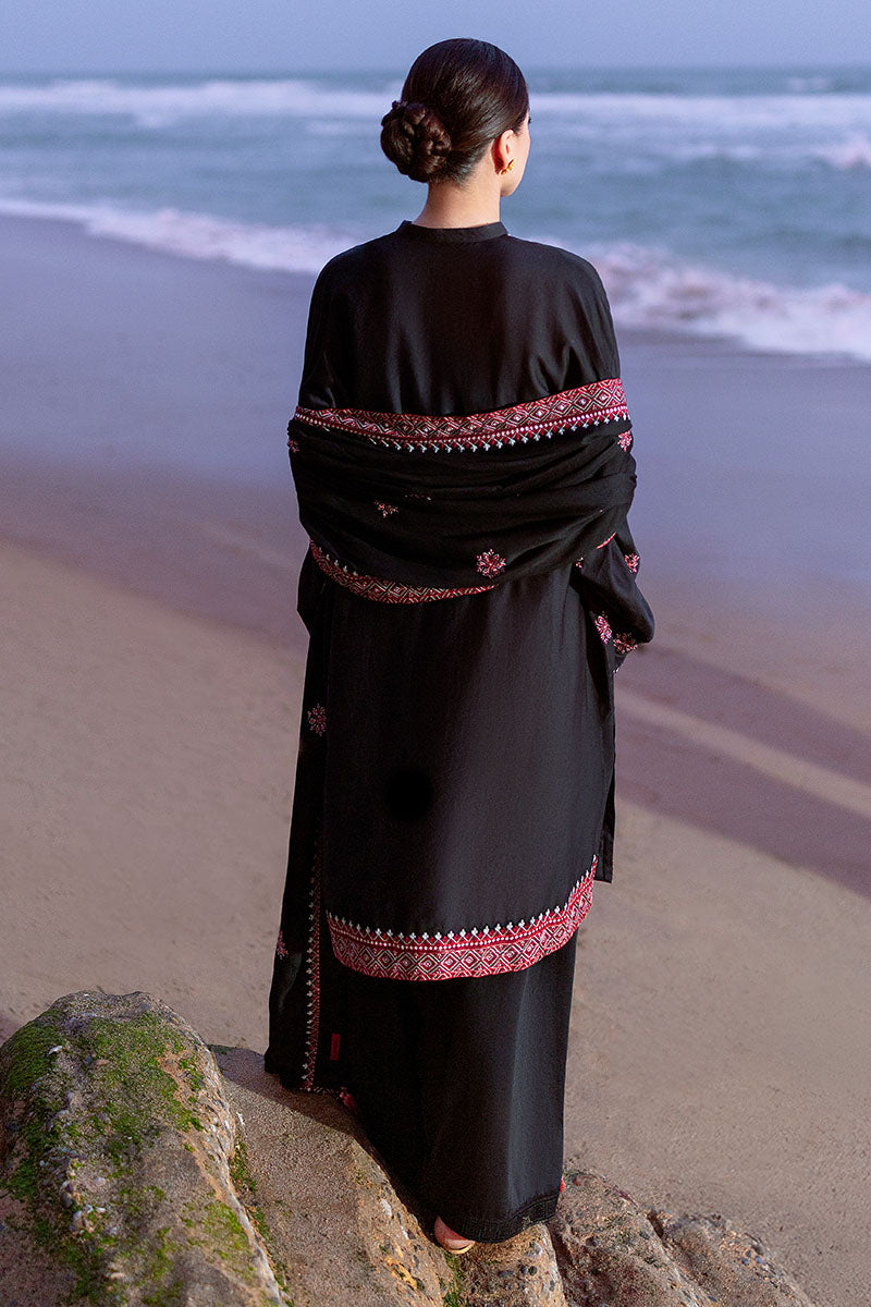 RAVEN FOLK-3PC SATIN EMBROIDERED SUIT