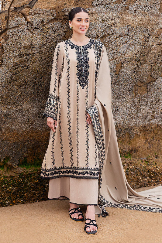 WOVEN GRACE-3PC SATIN EMBROIDERED SUIT