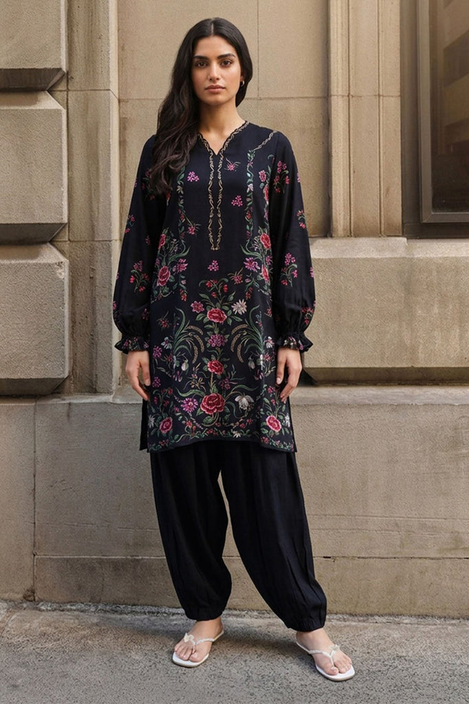 EBONY ESSENCE-2PC LINEN PRINTED SUIT