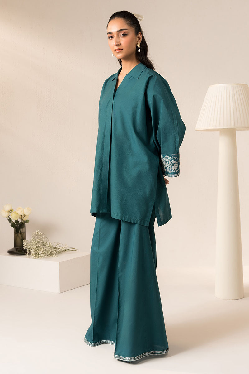 TEAL TAPESTRY-2 PC (SHIRT & TROUSER)
