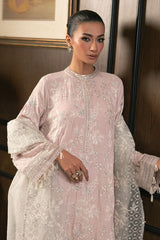 PETAL PURPLE-3PC EMBROIDERED SILK SUIT