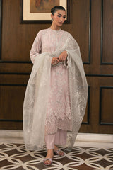 PETAL PURPLE-3PC EMBROIDERED SILK SUIT