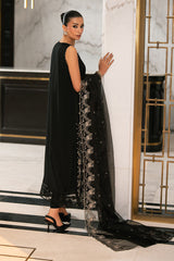 CHARCOAL VOID-3PC EMBROIDERED SILK SUIT