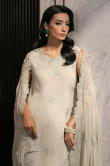 PISTACHIO FERN-4PC EMBROIDERED CHIFFON SUIT