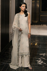 PISTACHIO FERN-4PC EMBROIDERED CHIFFON SUIT