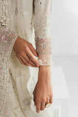 HONEYDEW MIST-3PC EMBROIDERED SILK SUIT