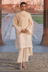 ECRU BREEZE-3PC (SHIRT, TROUSER & DUPATTA)