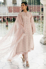 PEACH FLORET-3PC (SHIRT, TROUSER & DUPATTA)