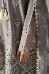 WHISPER ASH-3PC CHIKANKARI SUIT