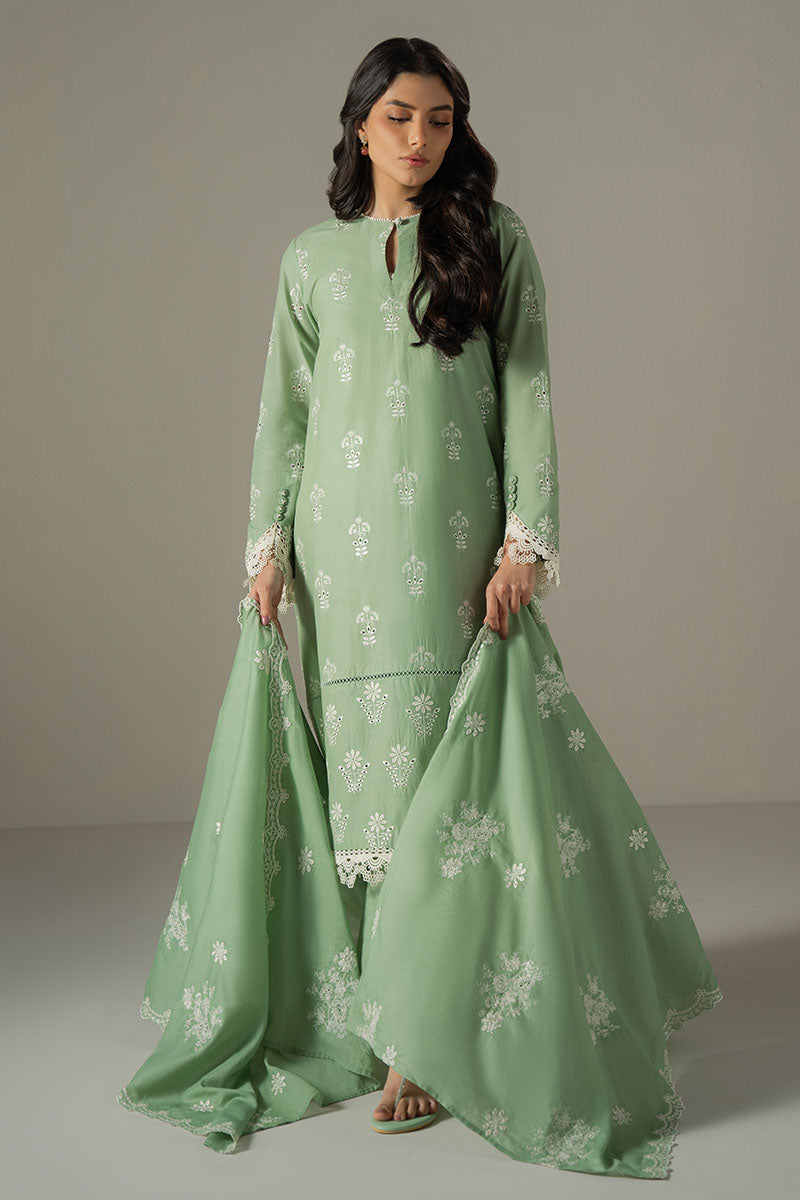 SAGE GARDEN-3PC CHIKANKARI SUIT