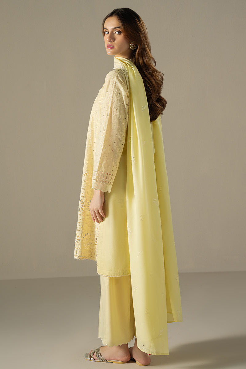 LEMON ZEST-3PC CHIKANKARI SUIT