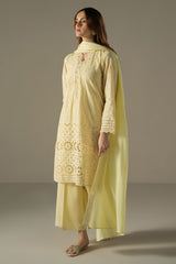 LEMON ZEST-3PC CHIKANKARI SUIT