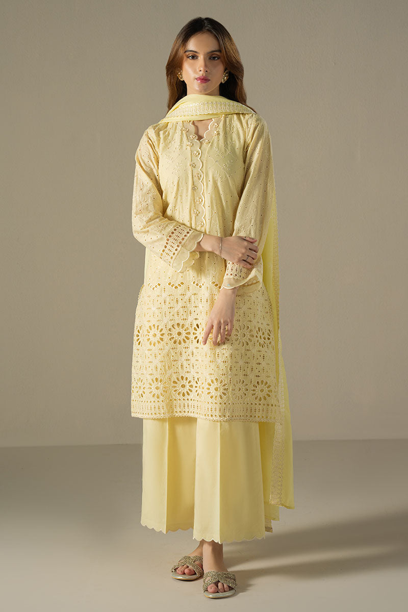 LEMON ZEST-3PC CHIKANKARI SUIT