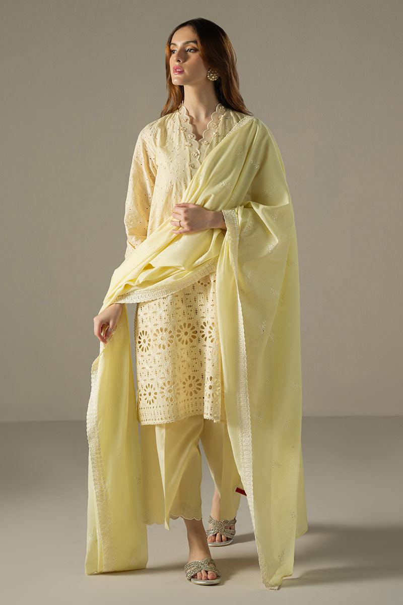 LEMON ZEST-3PC CHIKANKARI SUIT