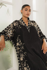 BLACK TRELLIS PRINTED SILK SHIRT