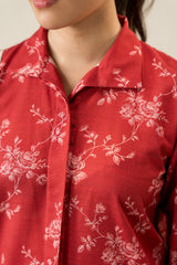 OCHRE SILK-3PC KHADDAR PRINTED SUIT