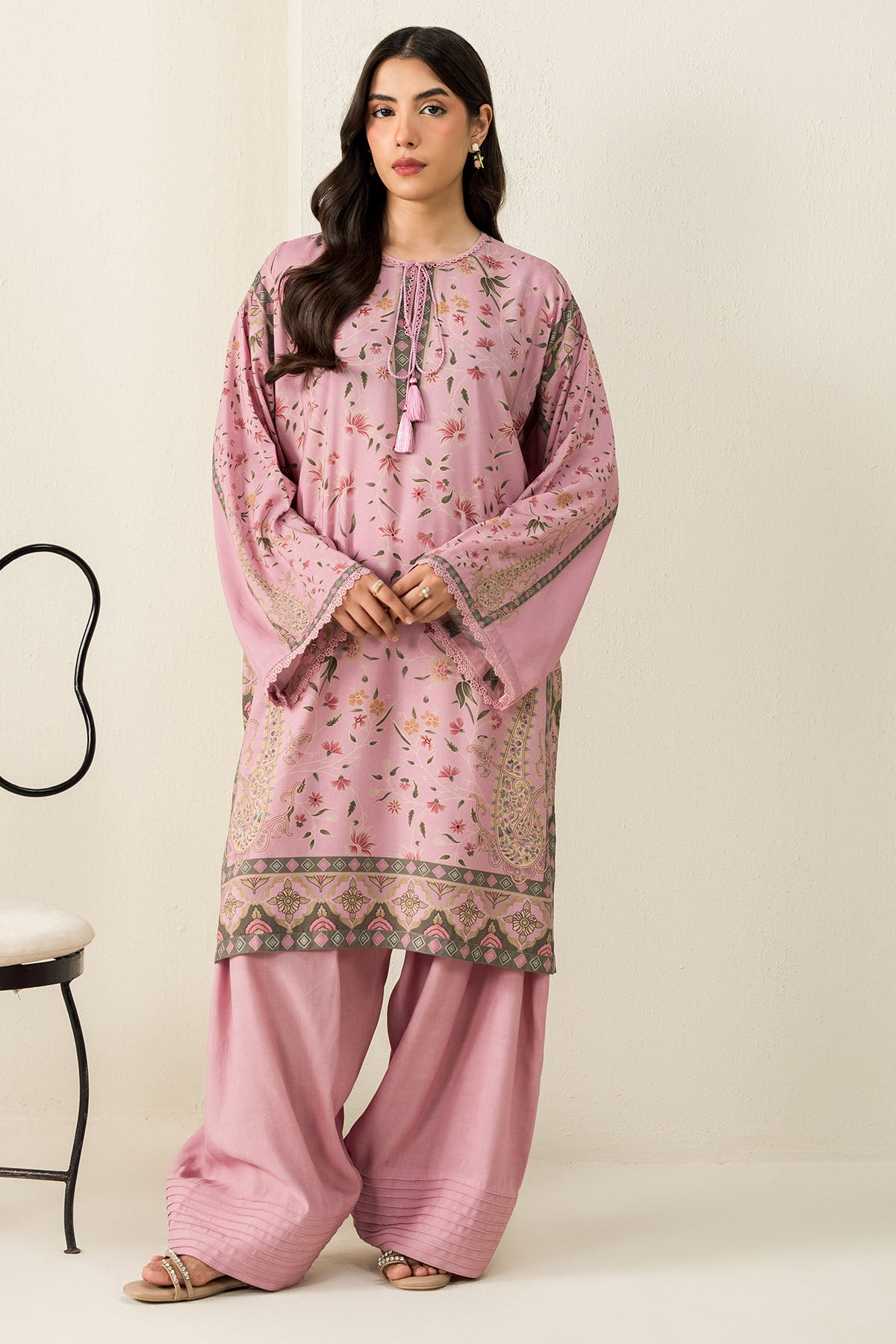LILAC IMPRESSION-2PC LINEN PRINTED SUIT