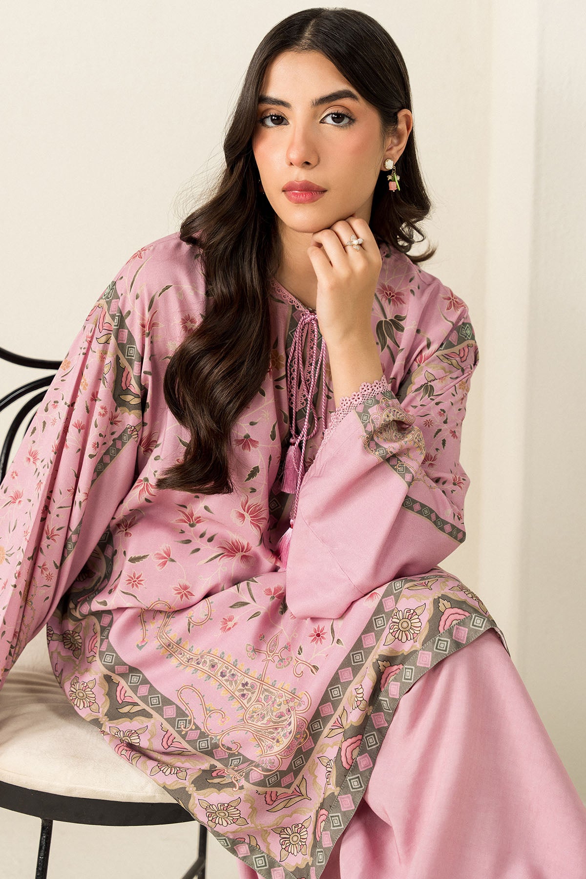 LILAC IMPRESSION-2PC LINEN PRINTED SUIT
