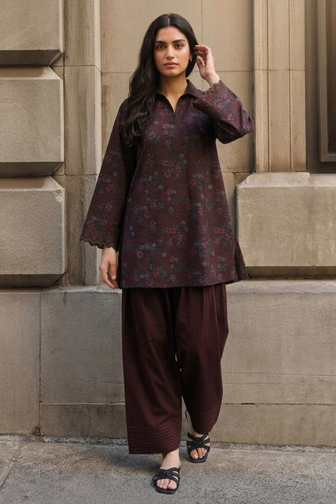 DEEP CARNATION-2PC KHADDAR PRINTED SUIT