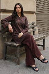 DEEP CARNATION-2PC KHADDAR PRINTED SUIT