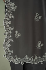 FLORAL ASH- 3PC  EMBROIDERED LAWN SUIT