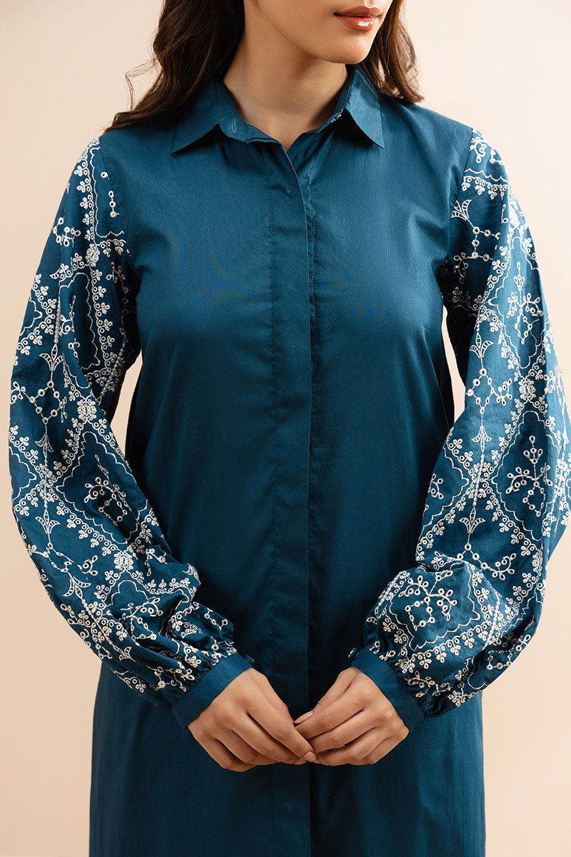 CERULEAN DREAM DYED CAMBRIC SHIRT