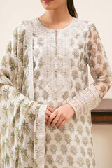 GREEN SPARKLE-3PC (SHIRT, TROUSER & DUPATTA)