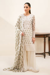 GREEN SPARKLE-3PC (SHIRT, TROUSER & DUPATTA)