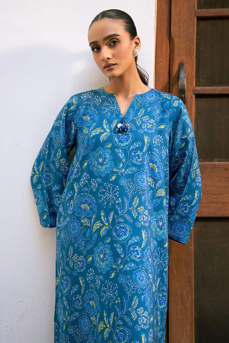 BLUE MELODY-2 PIECE PRINTED LINEN SUIT