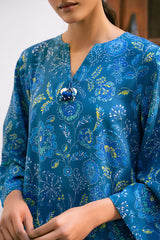 BLUE MELODY-2 PIECE PRINTED LINEN SUIT