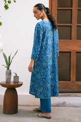 BLUE MELODY-2 PIECE PRINTED LINEN SUIT