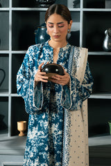 BLUE BLOOM-2PC (SHIRT & DUPPATA)