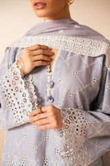 LAVENDER AURA-3PC CHIKANKARI SUIT