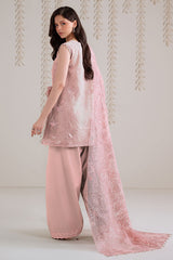 DUSTY ROSE-4PC ORGANZA EMBROIDERED SUIT