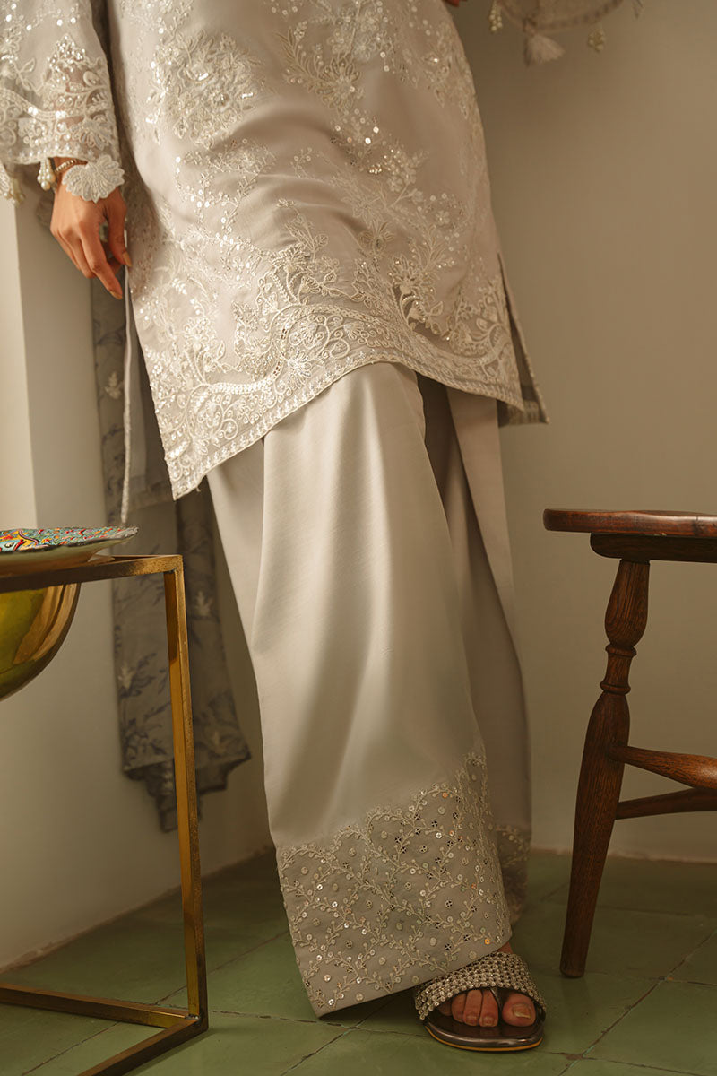 GRAY DAWN-3 PIECE EMBROIDERED SILK SUIT