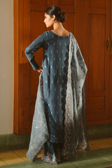 MAJESTIC TEAL-3PC (SILK EMBROIDERED PRET)