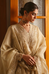 GOLDEN AURA-4 PIECE EMBROIDERED SILK SUIT