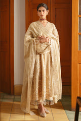 GOLDEN AURA-4 PIECE EMBROIDERED SILK SUIT