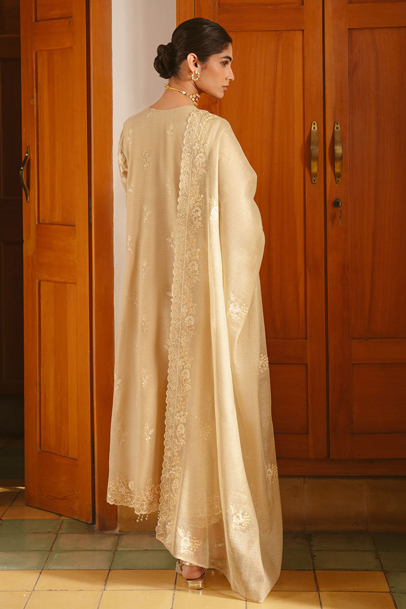 GOLDEN AURA-4 PIECE EMBROIDERED SILK SUIT