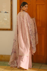 PETAL SOFT-4 PIECE EMBROIDERED SILK SUIT